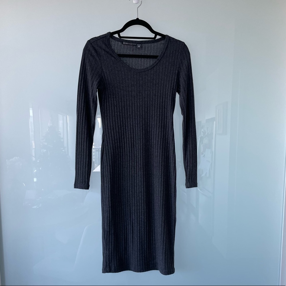 Seven Sisters Grey Midi Sweater Dress M